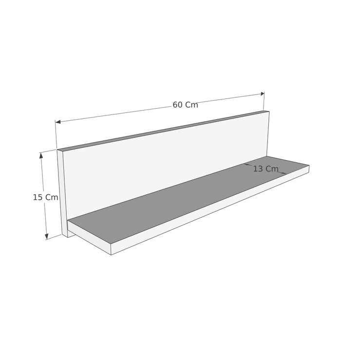 Hanah Home Estantería de Pared Blanca de 60 cm Hanah Home Estantería de Pared Blanca de 60 cm